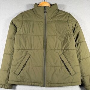 REI Co Op Groundbreaker Puffer Jacket Olive Green Camo Lined Women's Small